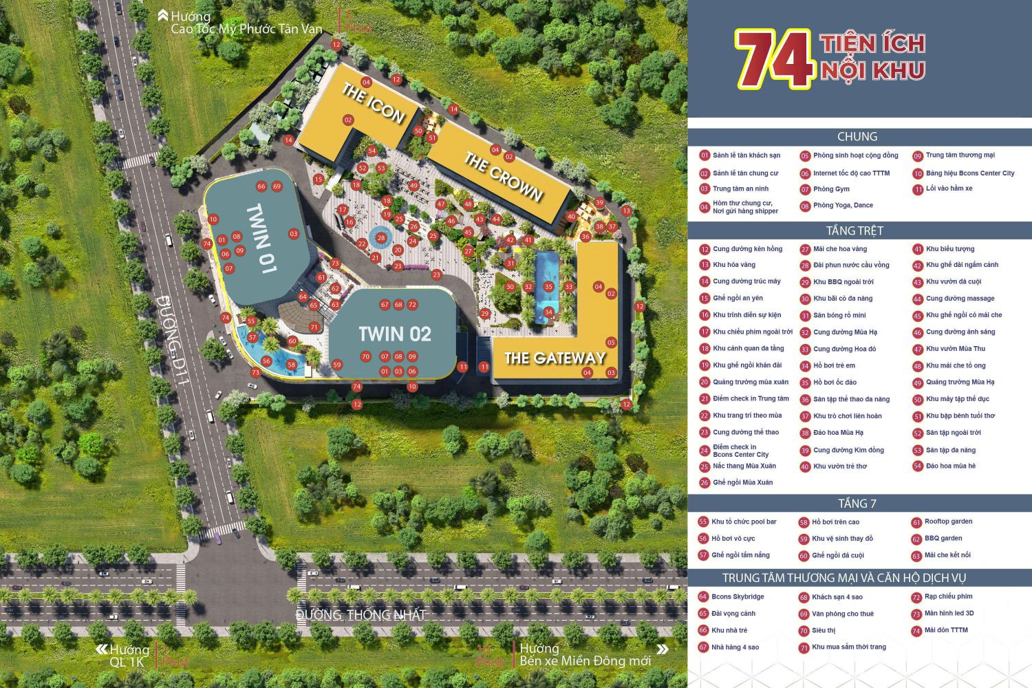 Tiện ích Tại Bcons Center City