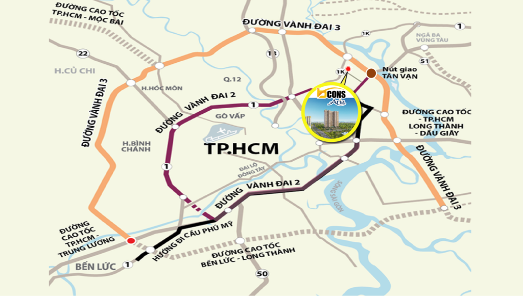kết nối giao thông bcons aria
